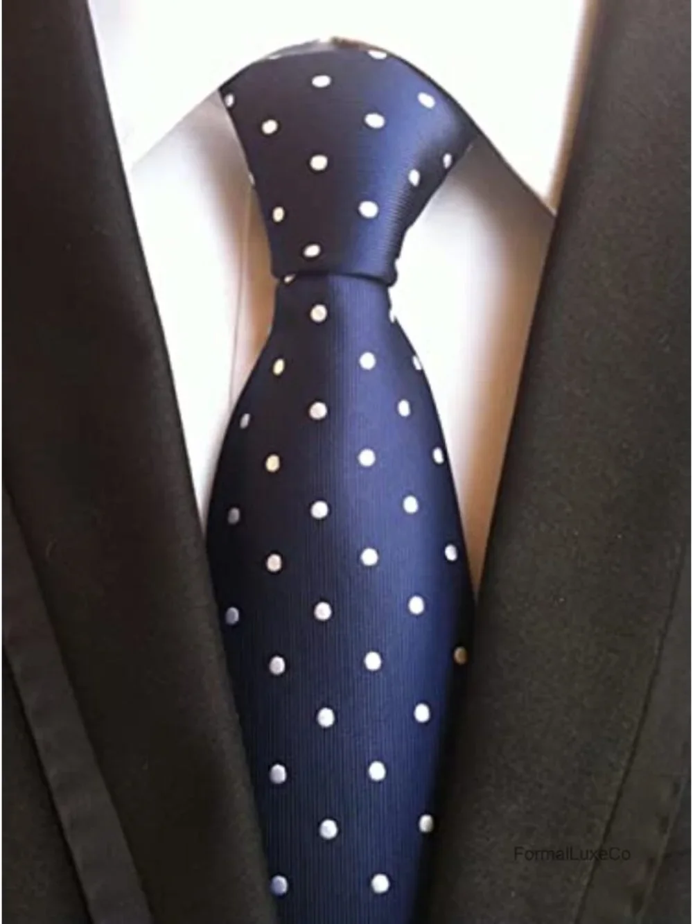 Men's Jacquard Polka Dot Necktie - Formal Skinny Tie